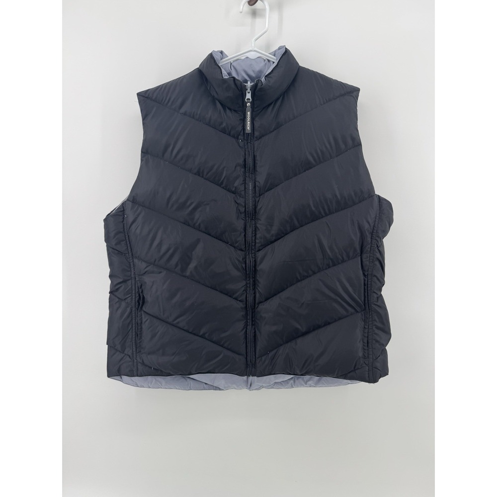 Woolrich Vest Women's L Black Puffer Down Insulated Full Zip Quilted Outdoor